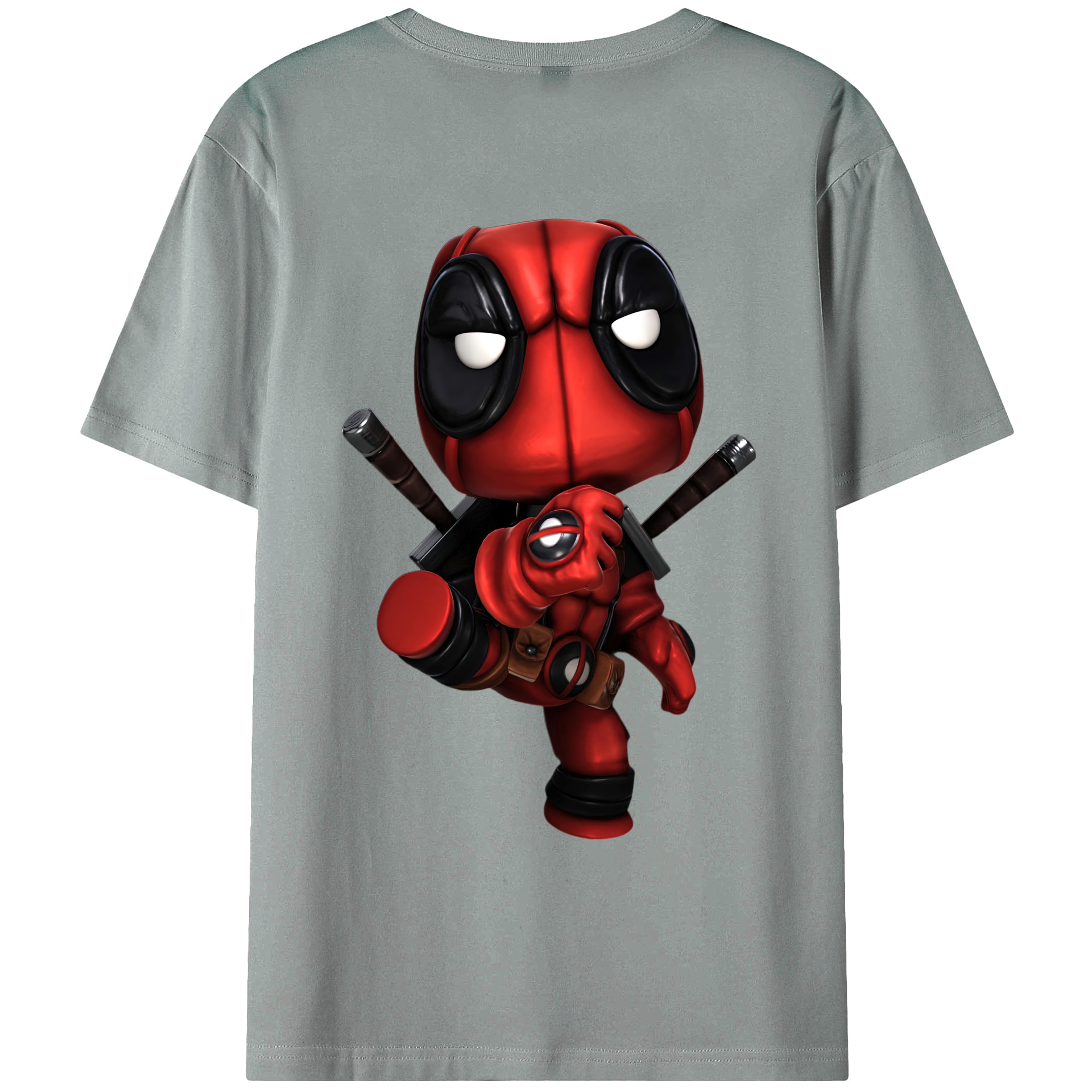 （画像用） Deadpool デッドプール 綿100％ メンズ半袖Tシャツ（バックプリント） 通気性